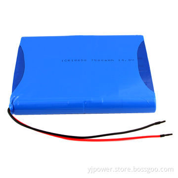 14.8V/7,500mAh Li-ion 18650 Battery Pack with 18.8*110*133mm Size & 548g Weight